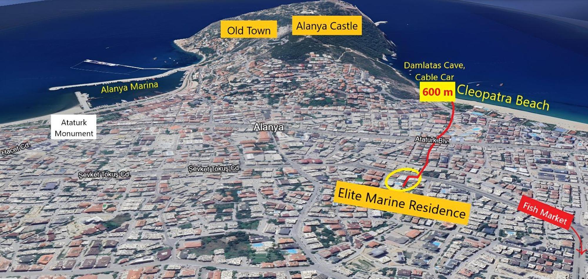 Elite Marine - Cleopatra, Center Appartement Alanya