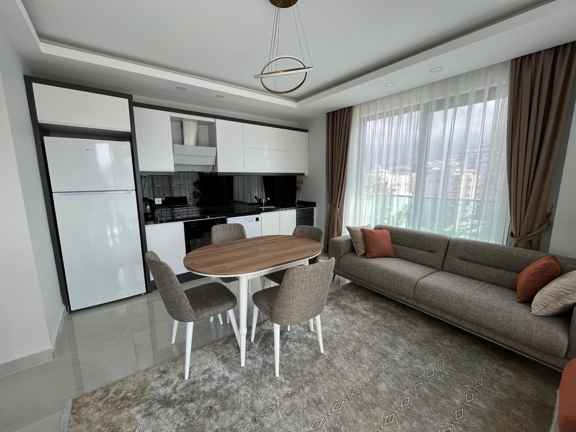 New 60m2 Luxury Sunset Aqua Mahmutlar, Alanya, 50m Sea, Large Pool, Gym, Private No A Tourist Facility, First Sea Line Alanya
